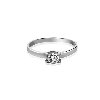 Серебряное кольцо с фианитом для помолвки
