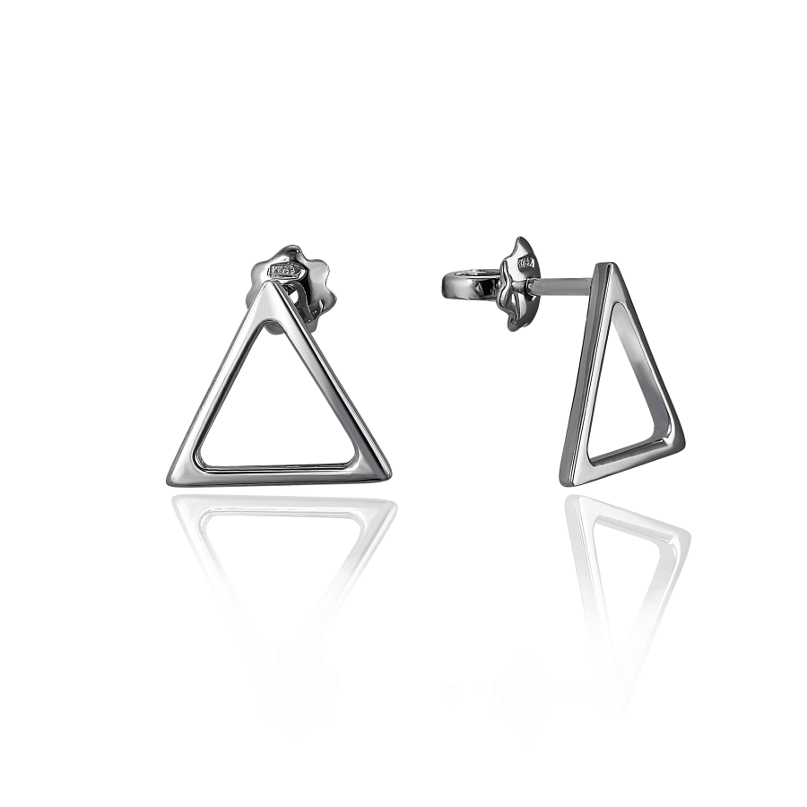 Срібні сережки пусети трикутники Sia