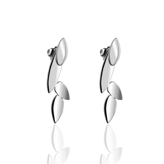 Срібні сережки джекети листок  Harmony