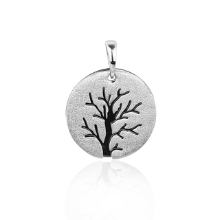 Срібна підвіска дерево з матовим покриттям Wisdom tree