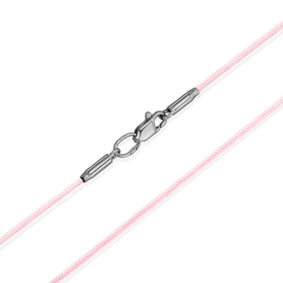 Розовый ювелирный шнурок с серебряным замком