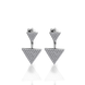 Срібні сережки джекети трикутники з фіанітами Muze