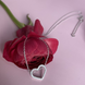 Срібне кольє серце з фіанітами,  з колекції  Valentine
