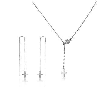 Срібний комплект з хрестиками Cross
