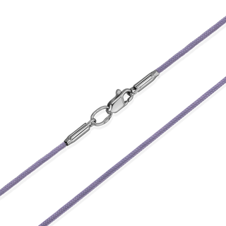 Фіолетовий ювелірний шнурок зі срібним замком