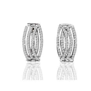 Срібні сережки на англійському замці з фіанітами  Lumiere