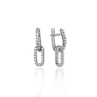 Срібні сережки трансформери з фіанітами Akari