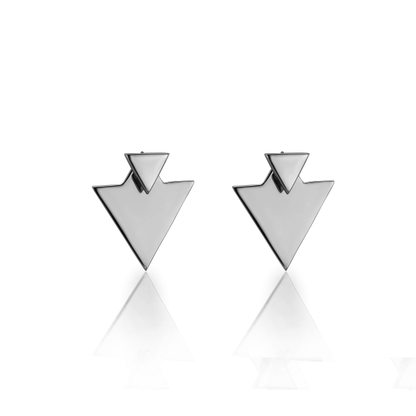 Срібні сережки трикутники джекети Jazz