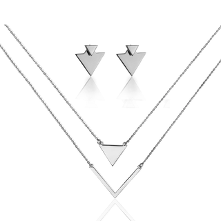 Срібний комплект з трикутниками Delta